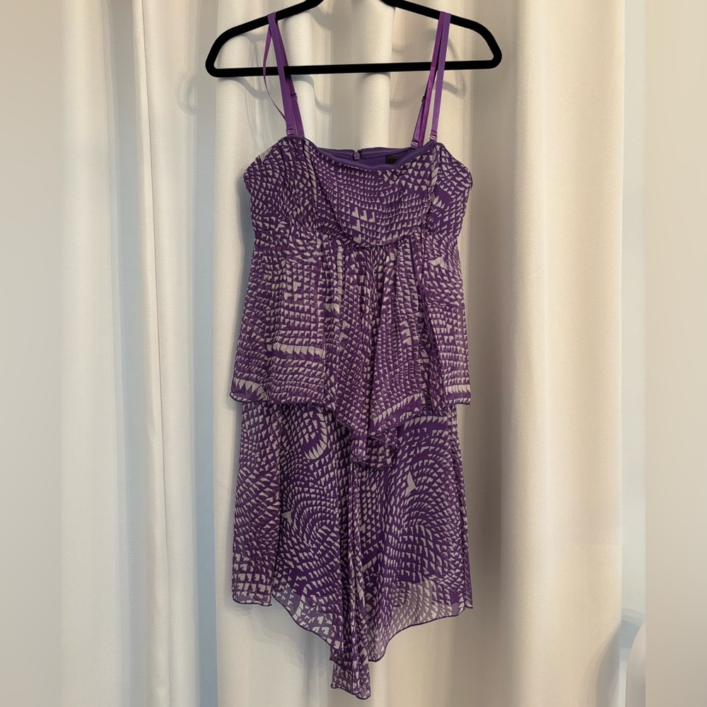 BCBG Max Azria Silk Purple Patterned Dress